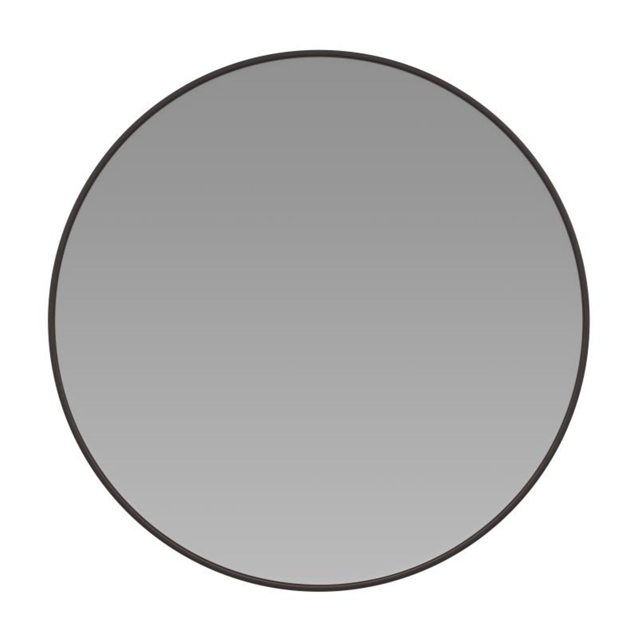 Flash Furniture 24" Round Black Metal Framed Wall Mirror - Large Accent Mirror for Bathroom, Vanity, Entryway, Dining Room, & Living Room